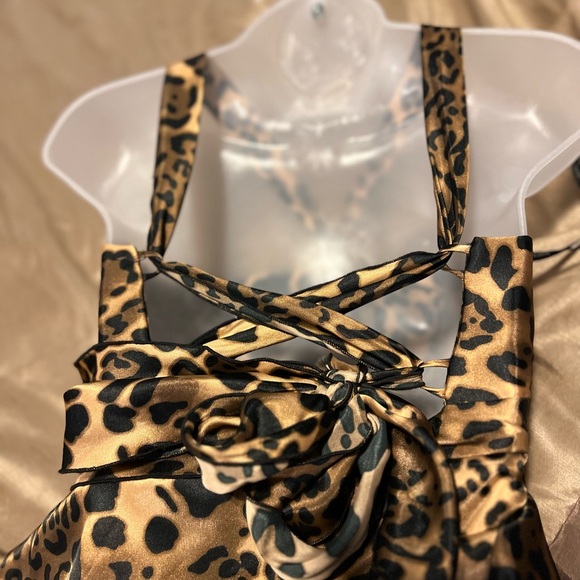 #9 Jessica McClintock for Gunne Sax Animal Print Leopard Cocktail Dress - Picture 5 of 6